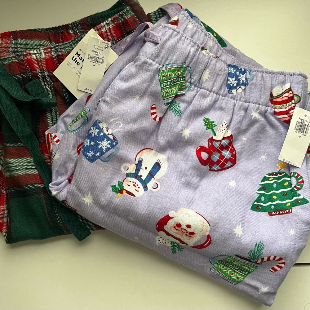 NWT Old Navy 2-pair flannel pajama pants, M